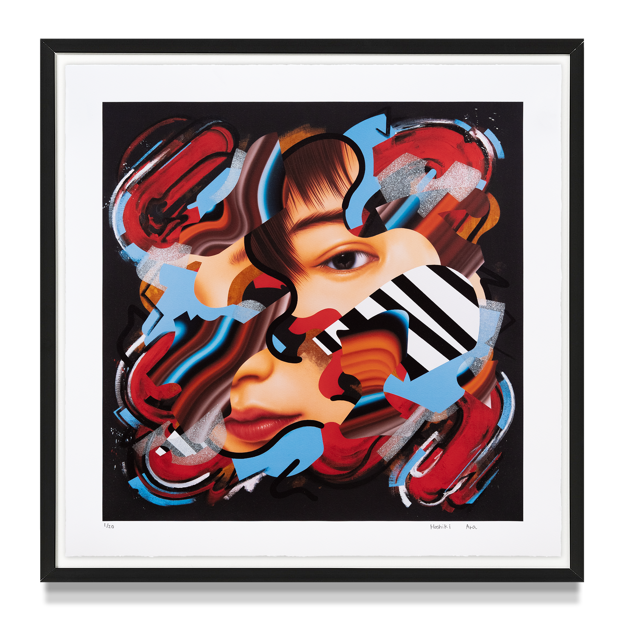 'red and light blue'