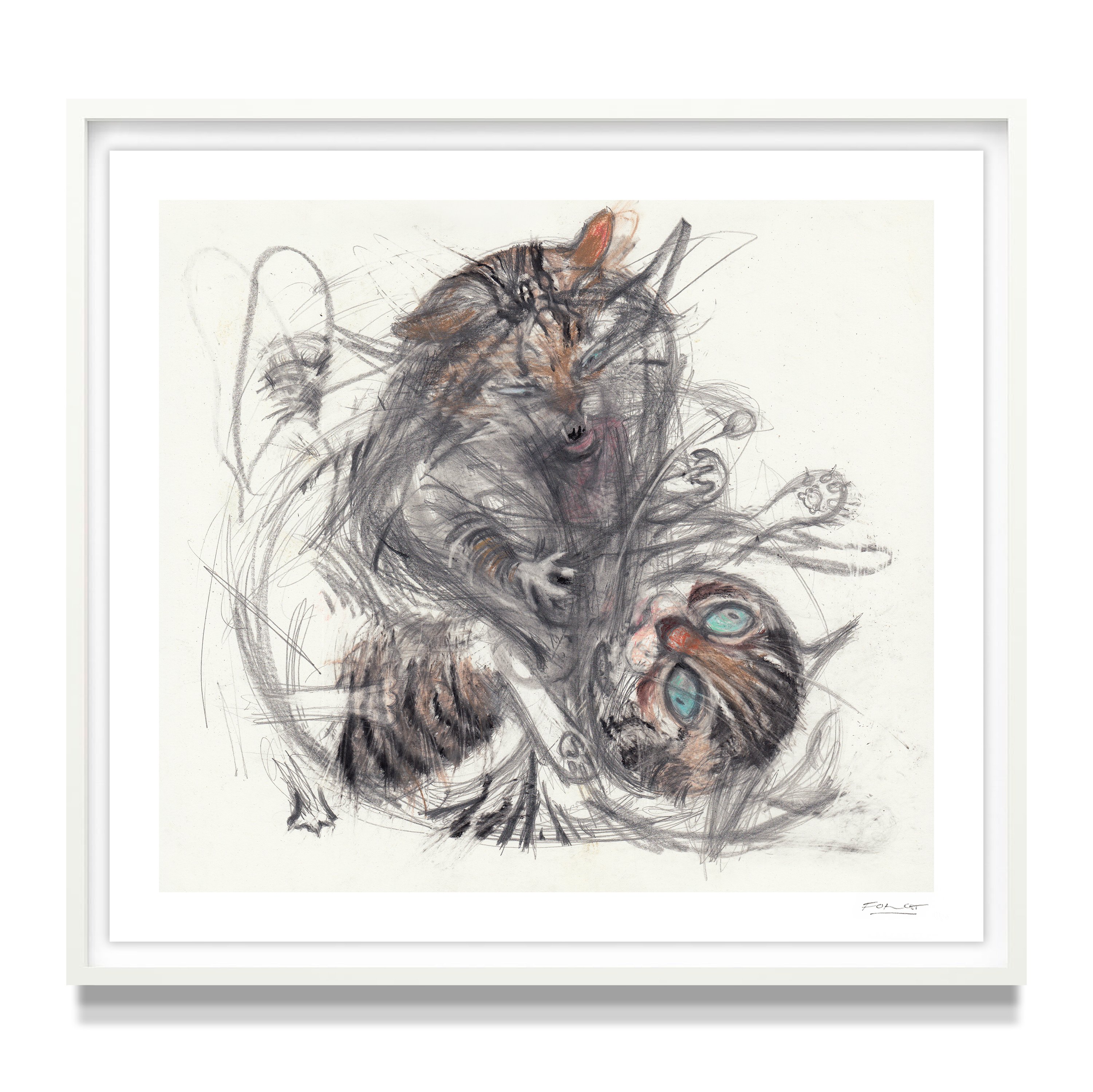 Cats Fight Giclée Print